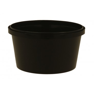 Boluri plastic din PP cu sigilare, negre, capac in bax, CSB, D116, 16OZ