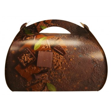 #GLT-3600 Cutii tort cu maner din carton, #CHOCO + AUR, CT2, M0270