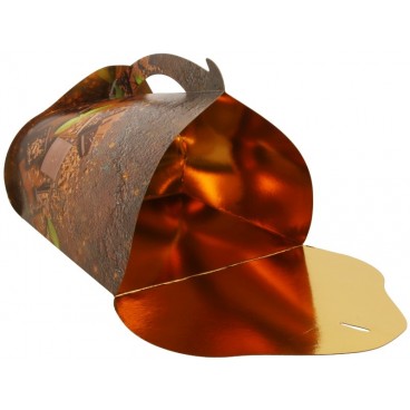 #GLT-3600 Cutii tort cu maner din carton, #CHOCO + AUR, CT2, M0270