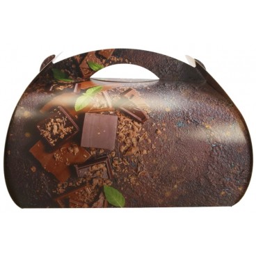 #GLT-3600 Cutii tort cu maner din carton, #CHOCO + AUR, CT4, M0300