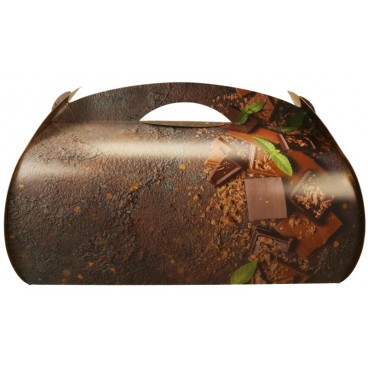#GLT-3600 Cutii tort cu maner din carton, #CHOCO + AUR, CT3, M3525