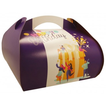 #GLT-3600 Cutii tort cu maner din carton, #PARTY + AUR, CT2, M0270