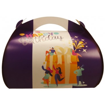 #GLT-3600 Cutii tort cu maner din carton, #PARTY + AUR, CT2, M0270