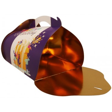 #GLT-3600 Cutii tort cu maner din carton, #PARTY + AUR, CT2, M0270