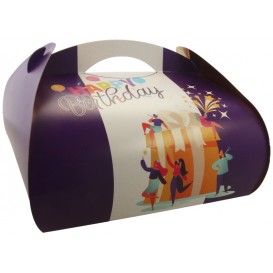 #GLT-3600 Cutii tort cu maner din carton, #PARTY + AUR, CT4, M0300