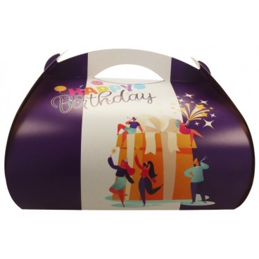 #GLT-3600 Cutii tort cu maner din carton, #PARTY + AUR, CT3, M3525