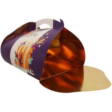 #GLT-3600 Cutii tort cu maner din carton, #PARTY + AUR, CT3, M3525