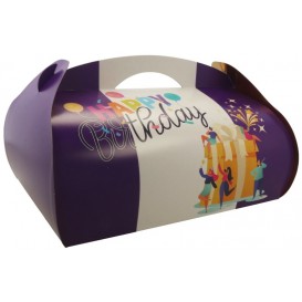 #GLT-3600 Cutii tort cu maner din carton, #PARTY + AUR, CT3, M3525