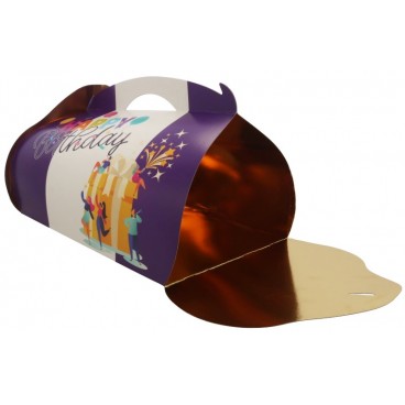 #GLT-3600 Cutii tort cu maner din carton, #PARTY + AUR, CT4, M0300