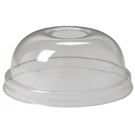 @ULTLB-D95-2-C Capace PET transparente, dome cu gaura, #D95