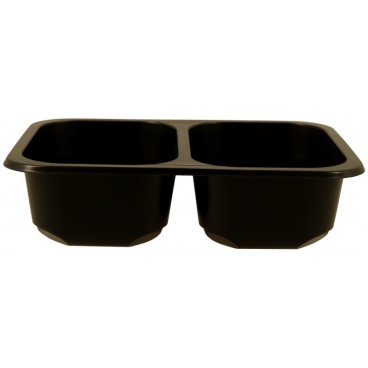 Caserole din PP, negre, termosudabile, 187 x 137 x 48 mm