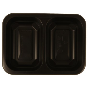 Caserole din PP, negre, termosudabile, 187 x 137 x 48 mm