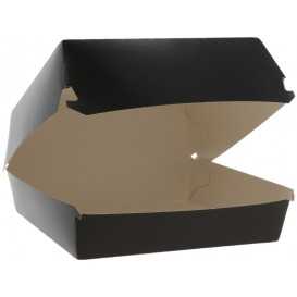 #CTR-CRTNGR-1400 Caserole din carton pentru burger, 150 x 150 x 80 mm, negre