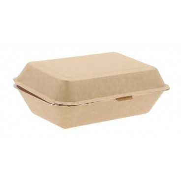 Meniuri din carton cu capac atasat, 125 x 80 x 56 mm, kraft natur + alb