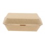 Meniuri din carton cu capac atasat, 125 x 80 x 56 mm, kraft natur + alb