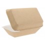 Meniuri din carton cu capac atasat, 150 x 70 x 66 mm, kraft natur + alb