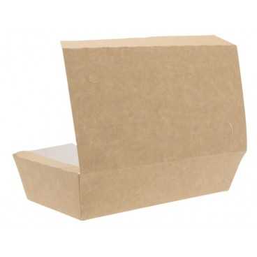 Meniuri din carton cu clapeta, 218 x 120 x 50 mm, kraft natur + alb