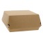 Caserole din carton pentru burger, 150 x 150 x 80 mm, kraft natur + alb