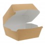 #CTR-CRTKNA-1400 Caserole din carton pentru burger, 100 x 100 x 80 mm, kraft natur + alb