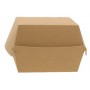 Caserole din carton pentru burger, 100 x 100 x 80 mm, kraft natur + alb