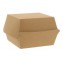 Caserole din carton pentru burger, 100 x 100 x 80 mm, kraft natur + alb