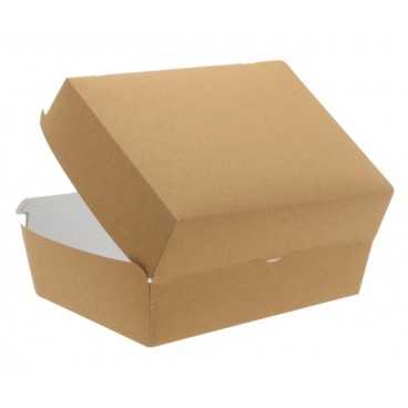 Caserole din carton pentru burger, 225 x 180 x 90 mm, kraft natur + alb