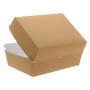 Caserole din carton pentru burger, 225 x 180 x 90 mm, kraft natur + alb
