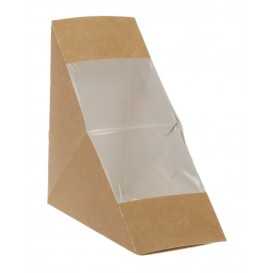 #SIND-1400 Caserole triunghiulare din carton pentru sandwich, SW60, kraft natur + alb