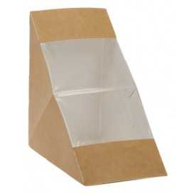 #SIND-1400 Caserole triunghiulare din carton pentru sandwich, SW70, kraft natur + alb