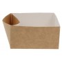 Cutii din carton cu sosiera, 130 x 130 x 65 mm, kraft natur + alb