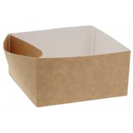 #CTR-CRTKNA-1600 Cutii din carton cu sosiera, 130 x 130 x 65 mm, kraft natur + alb