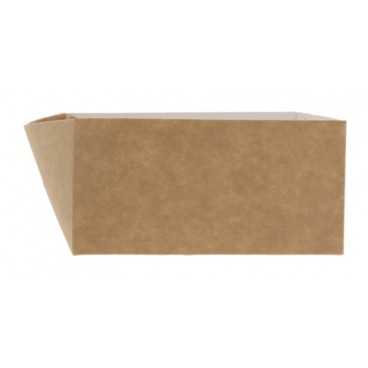 Cutii din carton cu sosiera, 130 x 130 x 65 mm, kraft natur + alb