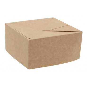 Cutii din carton cu sosiera, 130 x 130 x 65 mm, kraft natur + alb