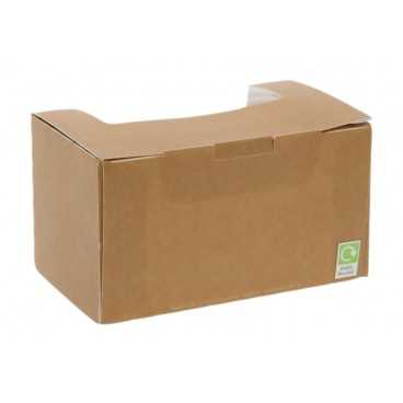 Caserole din carton pentru sandwich club, 125 x 70 x 70 mm, kraft natur + alb