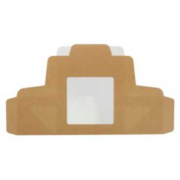 Caserole din carton pentru sandwich club, 125 x 70 x 70 mm, kraft natur + alb