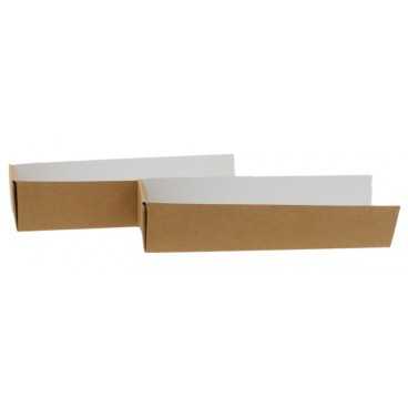 Cutii din carton pentru hot dog, 2 x 180 x 45 x 40 mm, kraft natur + alb