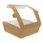 Caserole din carton cu fereastra, 150 x 150 x 50 mm, kraft natur + alb