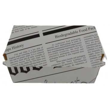 1400CABG Caserole din carton pentru burger, 120 x 120 x 85 mm, ziar