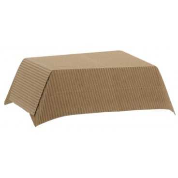 0950 Barcute din carton rippled, kraft natur + alb,   400cc, 170 x 125 x 40 mm
