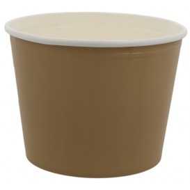 1300-04CS Boluri din carton tip bucket, kraft natur + alb, D187 mm, 2550cc
