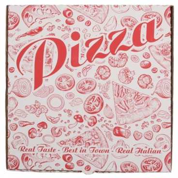 #PZA-4300 Cutii pizza, albe, colturi drepte, 240 x 240 x 35 mm TST