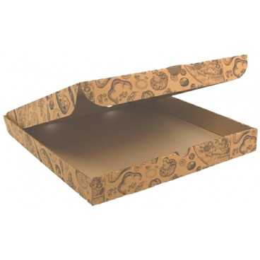 Cutii pizza, natur, colturi drepte, 280 x 280 x 35 mm