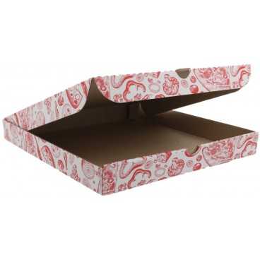 Cutii pizza, albe, colturi drepte, 280 x 280 x 35 mm