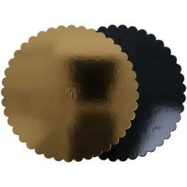 #GLT-3800 Discuri din carton, auriu + negru, floare, D340 mm