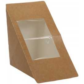 #SIND-1400 Triunghiuri din carton cu capace termosudabile, SW80, kraft natur + alb