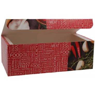 Meniuri din carton cu clapeta, 225 x 120 x 77 mm, street food