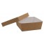 1400CSB Caserole din carton + capac cu fereastra, 135 x 135 x 50 mm, kraft natur + alb