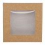 1400CSB Caserole din carton + capac cu fereastra, 135 x 135 x 50 mm, kraft natur + alb