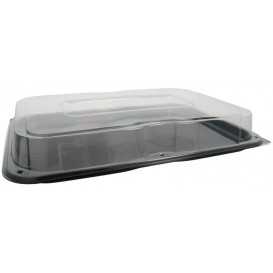 #EVN-PLS-3200-CSB Platouri negre din PET + capac transparenet, 550 x 370 mm