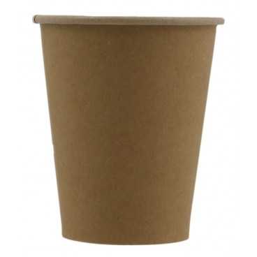 Pahare din carton cu perete simplu, Ø 80 mm, 8oz, kraft natur